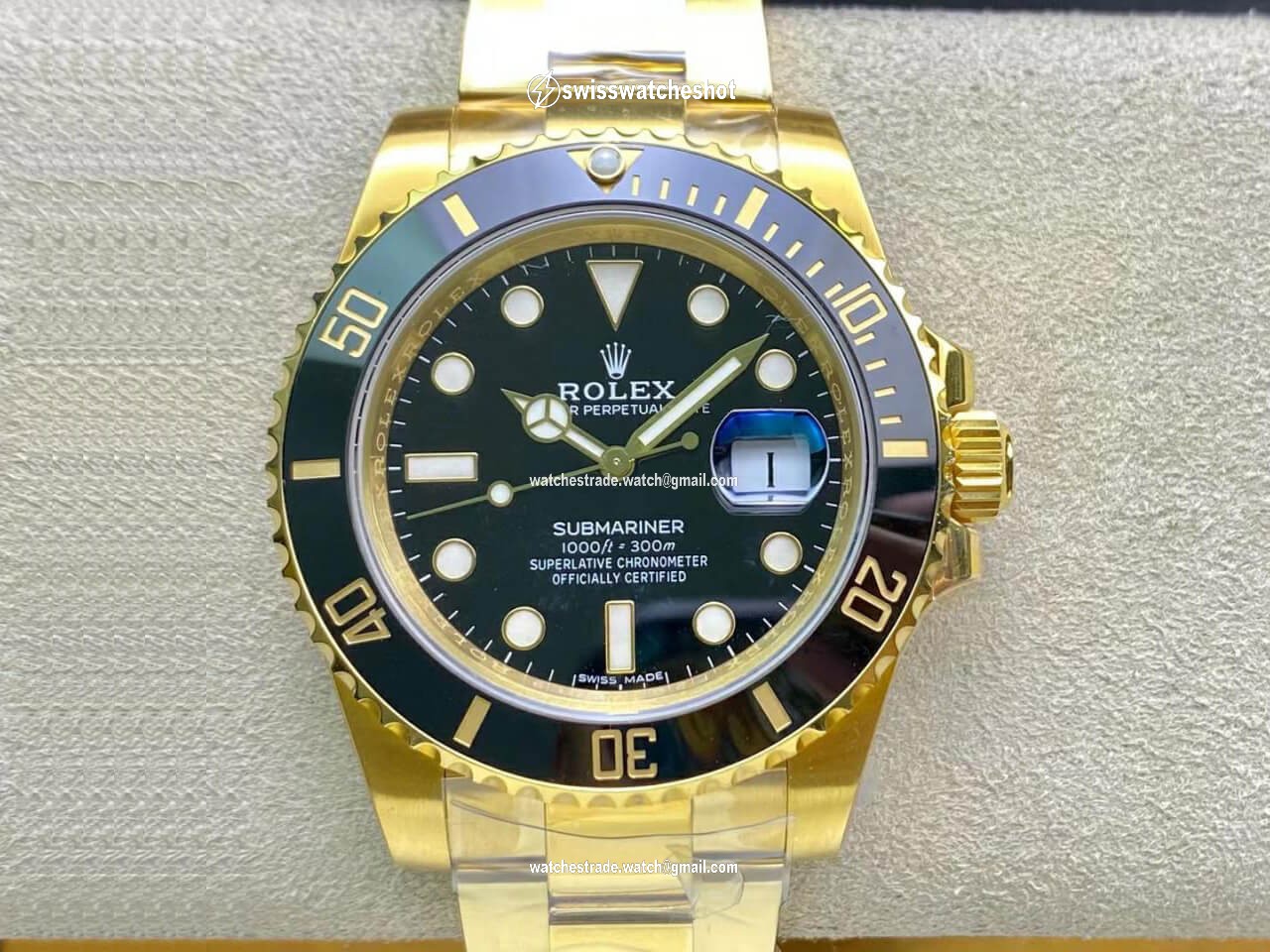 Rolex Submariner 116618LN-97208 VS Factory Yellow Gold Black Dial Rolex Submariner 116618LN-97208 VS Factory Yellow Gold Black Dial