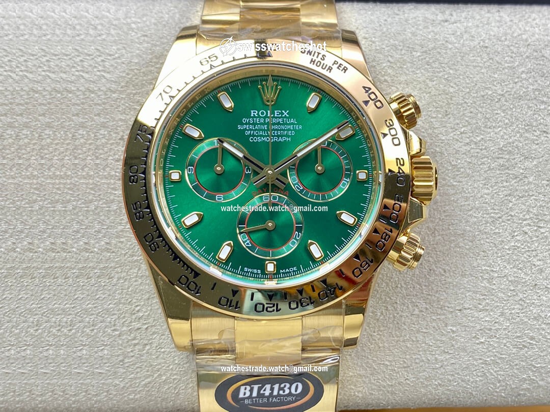 Rolex Daytona M116508-0013 BT Factory Yellow Gold Green Dial Rolex Daytona M116508-0013 BT Factory Yellow Gold Green Dial