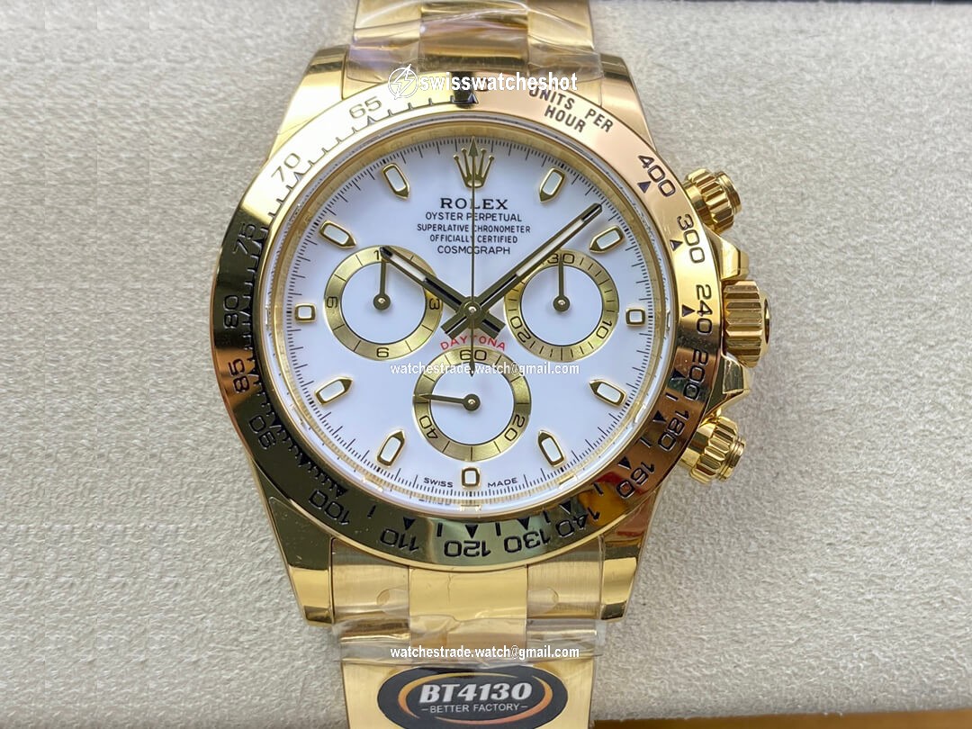 Rolex Daytona M116508-0001 BT Factory Yellow Gold White Dial Rolex Daytona M116508-0001 BT Factory Yellow Gold White Dial