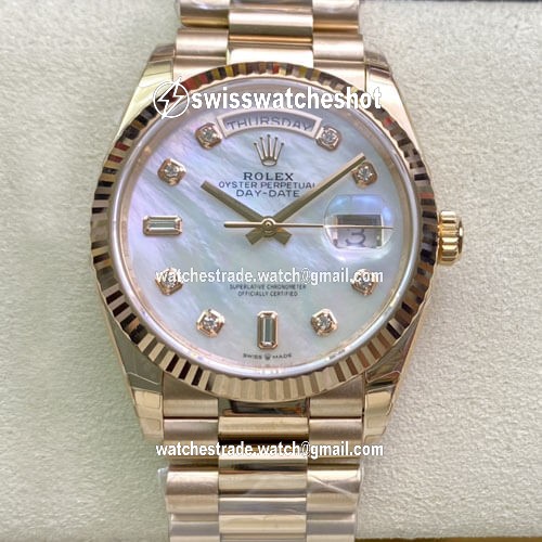 Rolex Day Date M128235-0029 EW Factory White Mother-Of-Pearl Dial Rolex Day Date M128235-0029 EW Factory White Mother-Of-Pearl Dial