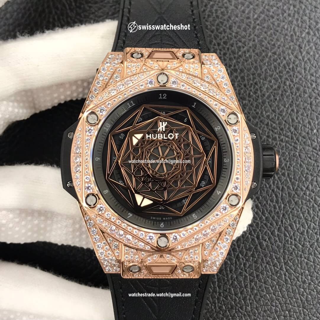 Hublot Big Bang WWF Factory Gold Full Diamond Case Hublot Big Bang WWF Factory Gold Full Diamond Case