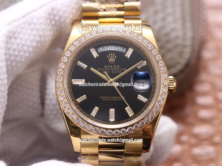 Rolex Day-Date M228348RBR-0001 EW Factory Yellow Gold Black Dial Rolex Day-Date M228348RBR-0001 EW Factory Yellow Gold Black Dial