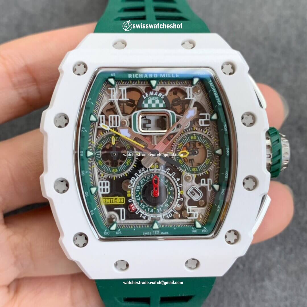 Richard Mille RM011-03 KV Factory White Ceramic Skeleton Dial Richard Mille RM011-03 KV Factory White Ceramic Skeleton Dial