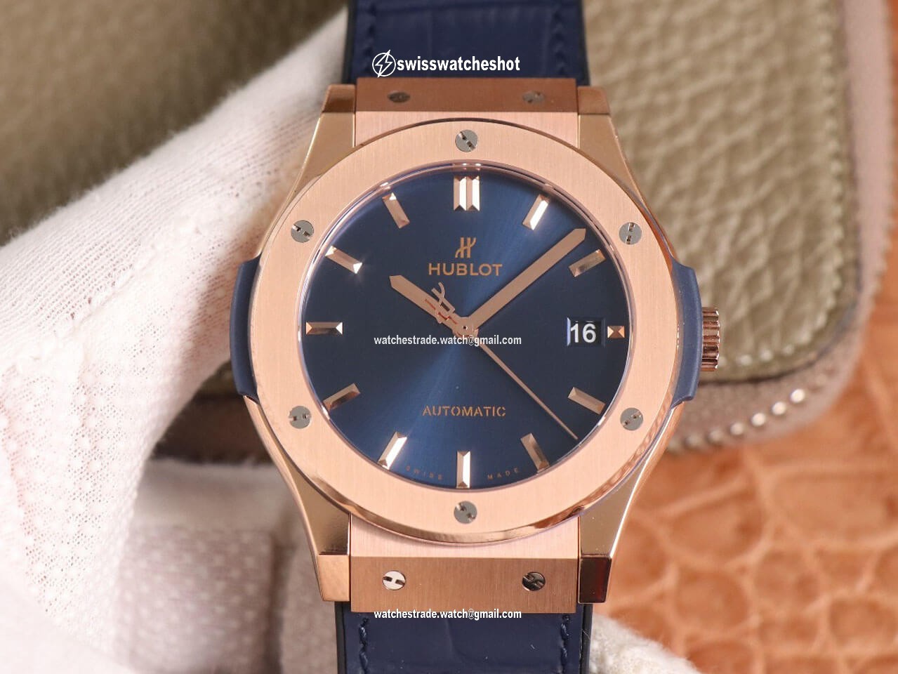 Hublot Classic Fusion 511.OX.7180.LR WWF Factory Rose Gold Blue Dial Hublot Classic Fusion 511.OX.7180.LR WWF Factory Rose Gold Blue Dial