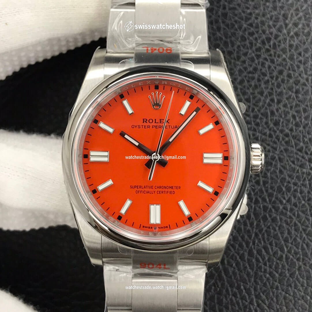Rolex Oyster Perpetual M126000-0007 36MM EW Factory Coral Red Dial Rolex Oyster Perpetual M126000-0007 36MM EW Factory Coral Red Dial