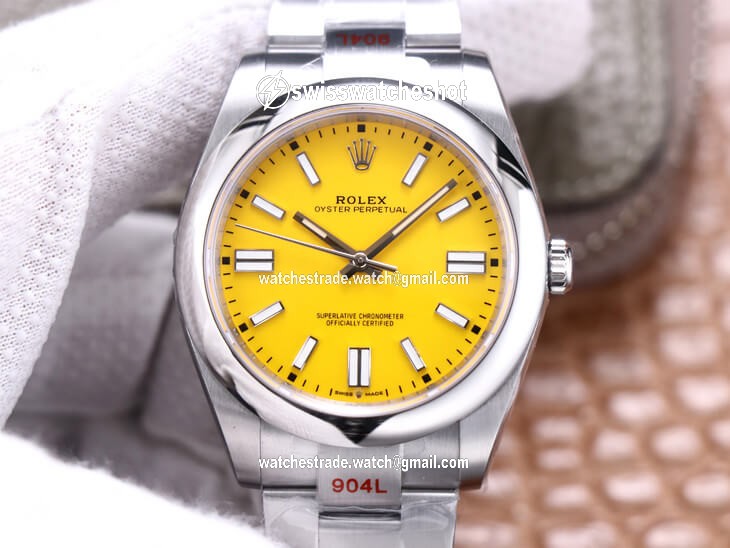 Rolex Oyster Perpetual M124300-0004 41MM EW Factory Yellow Dial Rolex Oyster Perpetual M124300-0004 41MM EW Factory Yellow Dial
