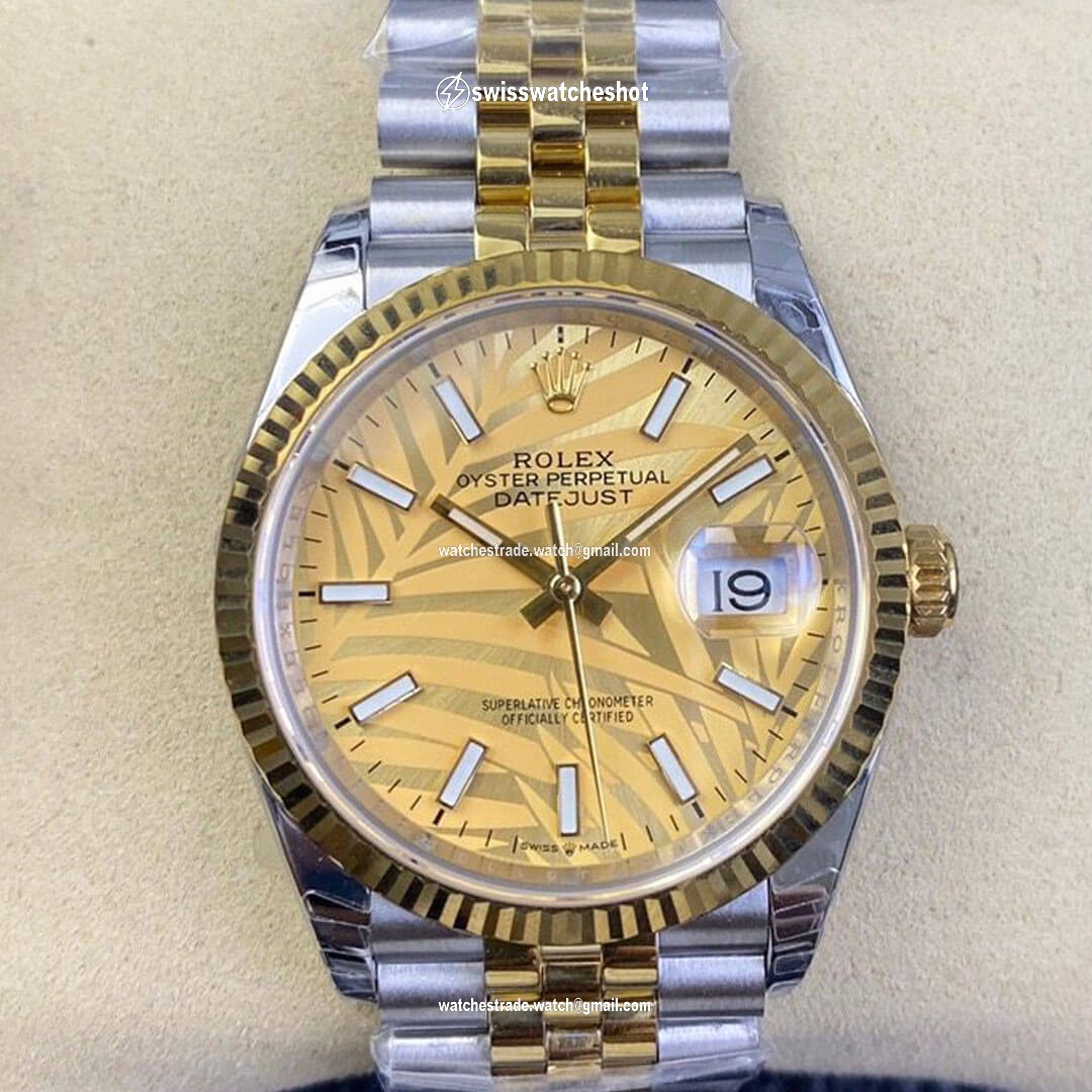Rolex Datejust M126233-0037 EW Factory Golden Palm Leaf Pattern Dial Rolex Datejust M126233-0037 EW Factory Golden Palm Leaf Pattern Dial