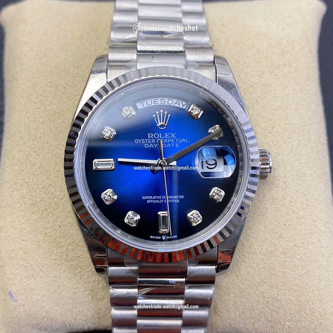 Rolex Day-Date M128239-0023 EW Factory Diamond Gradient Blue Dial Rolex Day-Date M128239-0023 EW Factory Diamond Gradient Blue Dial