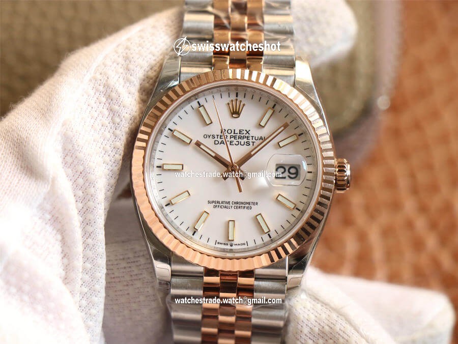 Rolex Datejust M126231-0017 EW Factory Rose Gold White Dial Rolex Datejust M126231-0017 EW Factory Rose Gold White Dial