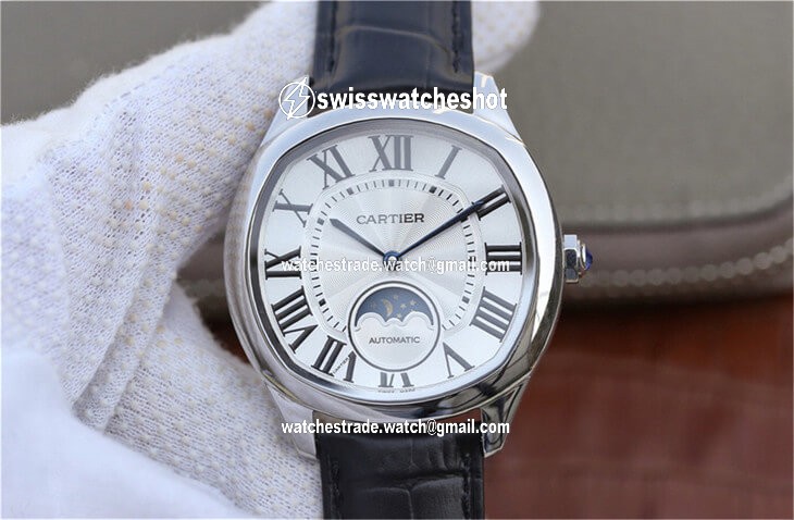 Drive De Cartier Moonphase WSNM0008 Silver Dial Drive De Cartier Moonphase WSNM0008 Silver Dial