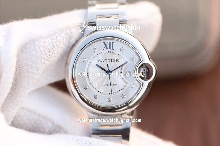 Ballon Bleu De Cartier WE902074 V6 Factory Diamond Silverr Dial Ballon Bleu De Cartier WE902074 V6 Factory Diamond Silverr Dial