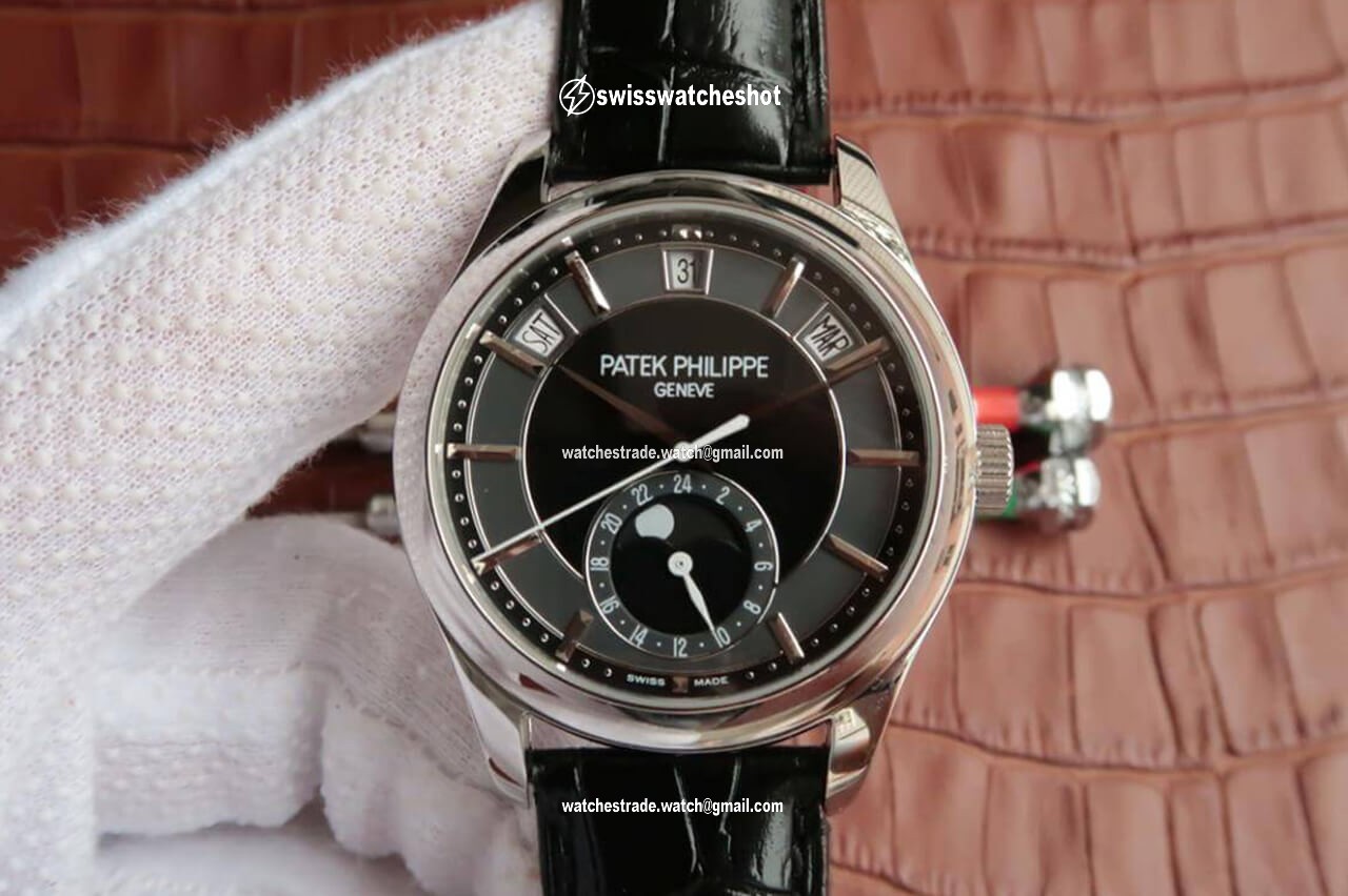 Patek Philippe Annual Calendar 5205R-001 KM Factory Black Dial Cowhide Strap Patek Philippe Annual Calendar 5205R-001 KM Factory Black Dial Cowhide Strap