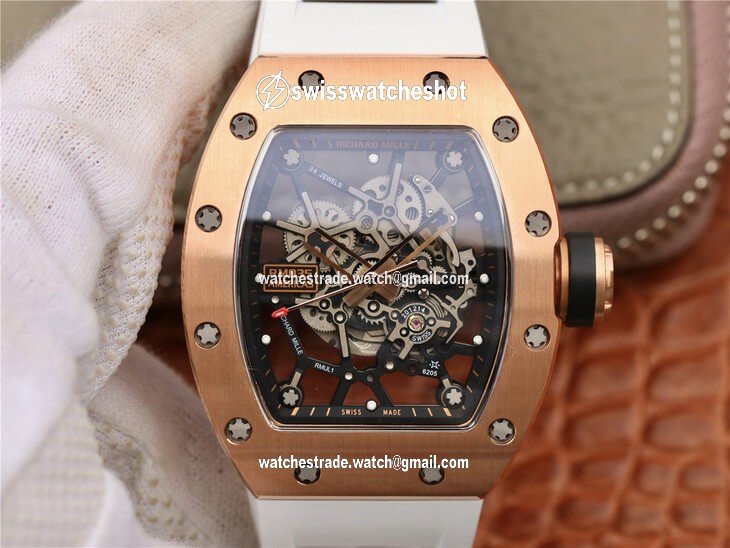 Richard Mille RM035 Americas KV Factory Rose Gold White Strap Richard Mille RM035 Americas KV Factory Rose Gold White Strap