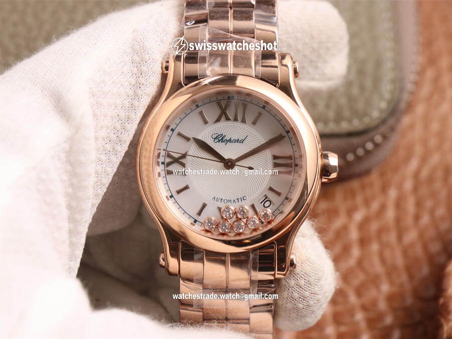 Chopard Happy Sport 274808-5002 YF Factory White Dial Rose Gold Chopard Happy Sport 274808-5002 YF Factory White Dial Rose Gold