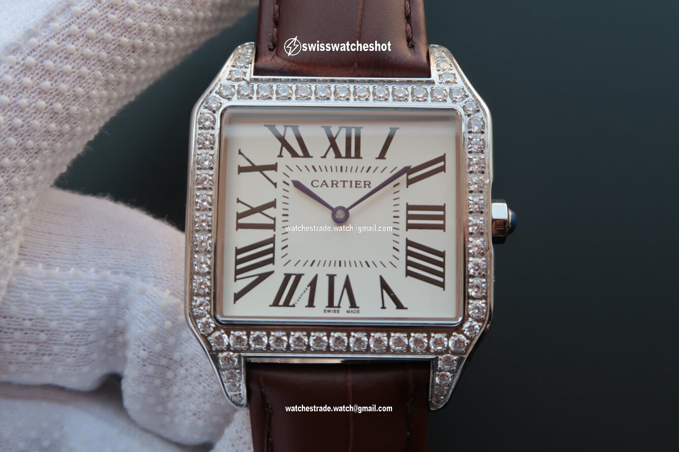 Cartier Santos WH100651 V6 Factory White Dial Cartier Santos WH100651 V6 Factory White Dial