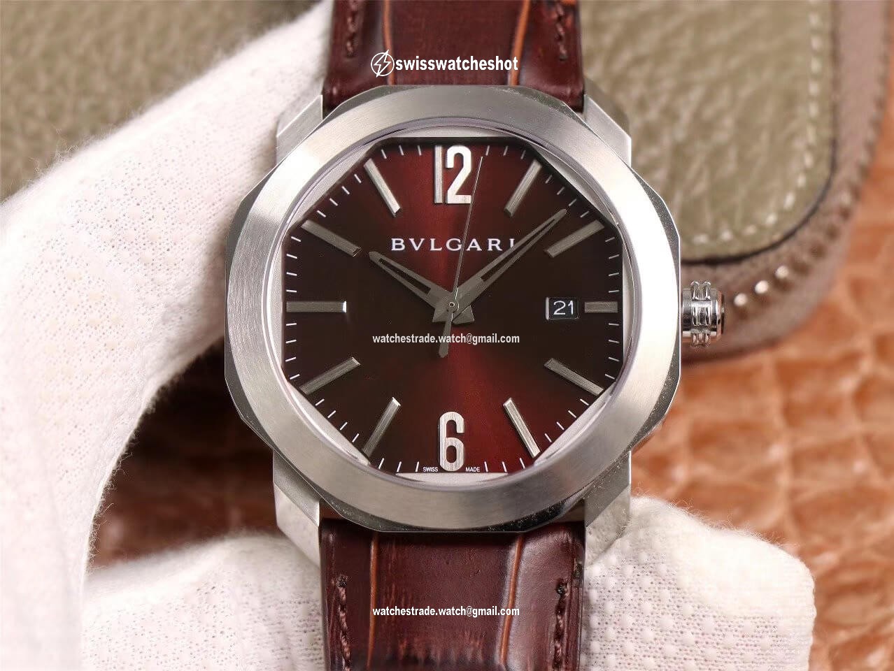 Bvlgari Octo 102705 BV Factory Reddish Brown Dial Bvlgari Octo 102705 BV Factory Reddish Brown Dial