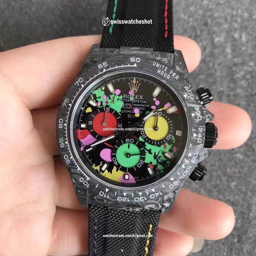 Rolex Daytona Cosmograph Carbon Fiber Diw Customized Version Noob Factory Color Dial Rolex Daytona Cosmograph Carbon Fiber Diw Customized Version Noob Factory Color Dial