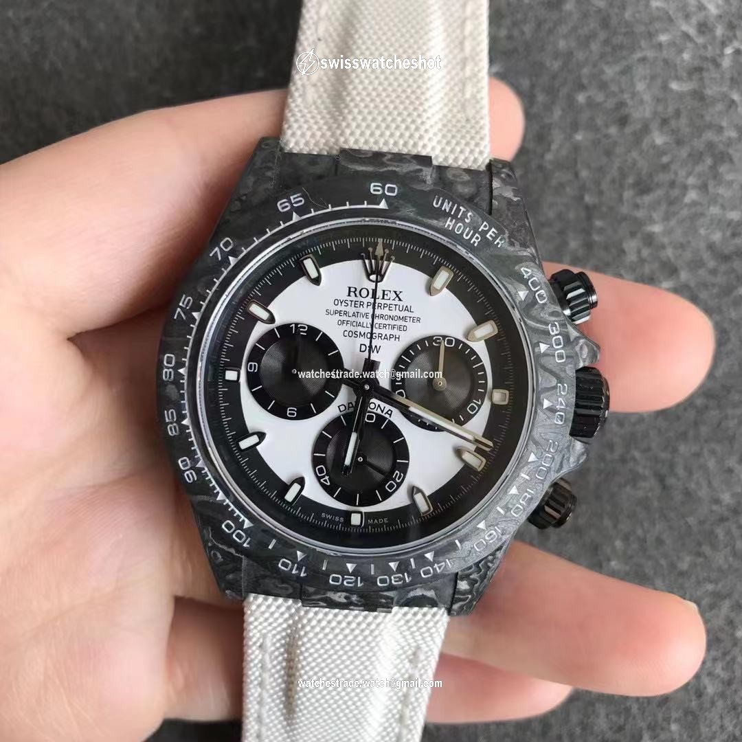 Rolex Daytona Cosmograph Carbon Fiber Diw Customized Version Noob Factory White Dial Rolex Daytona Cosmograph Carbon Fiber Diw Customized Version Noob Factory White Dial