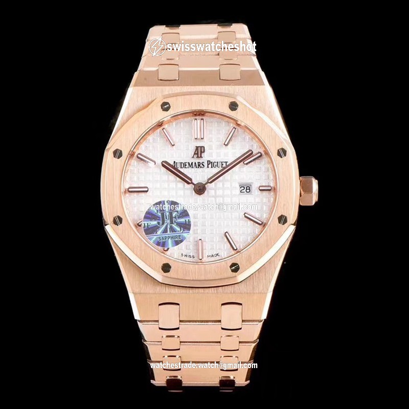 Audemars Piguet Royal Oak Quartz 67650OR.OO.1261OR.01 JF Factory White Dial Audemars Piguet Royal Oak Quartz 67650OR.OO.1261OR.01 JF Factory White Dial