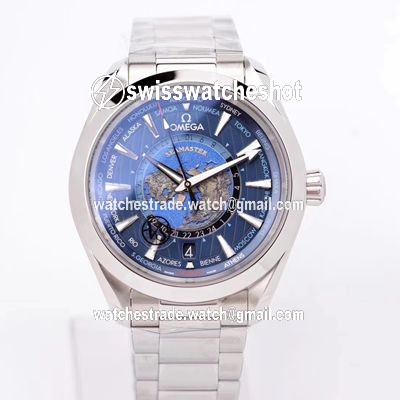 Omega Seamaster Aqua Terra GMT Worldtimer 220.10.43.22.03.001 VS Factory Blue Dial Omega Seamaster Aqua Terra GMT Worldtimer 220.10.43.22.03.001 VS Factory Blue Dial