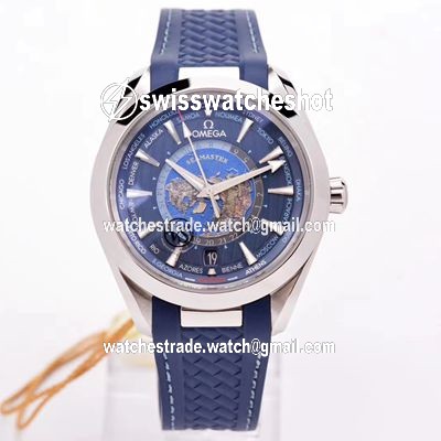 Omega Seamaster Aqua Terra GMT Worldtimer 220.12.43.22.03.001 VS Factory Blue Dial Omega Seamaster Aqua Terra GMT Worldtimer 220.12.43.22.03.001 VS Factory Blue Dial
