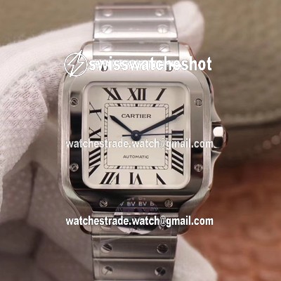 Cartier Santos WSSA0029 BV Factory Silver White Dial Cartier Santos WSSA0029 BV Factory Silver White Dial