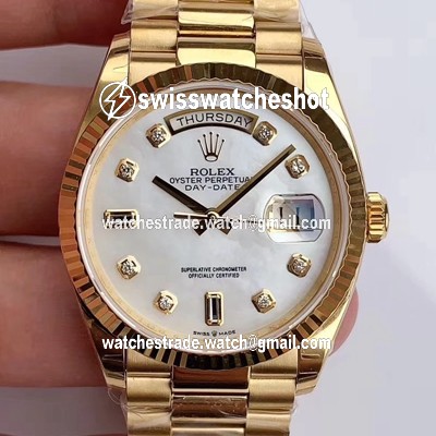 Rolex Day-Date M128238 EW Factory White Dial Diamond Time Scale Rolex Day-Date M128238 EW Factory White Dial Diamond Time Scale