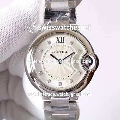 Ballon Bleu De Cartier WE9020 33mm V6 Factory White Dial Ballon Bleu De Cartier WE9020 33mm V6 Factory White Dial