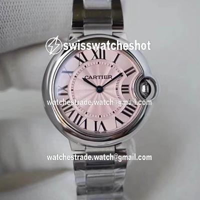 Ballon Bleu De Cartier WE902073 33mm V6 Factory Pink Dial Ballon Bleu De Cartier WE902073 33mm V6 Factory Pink Dial