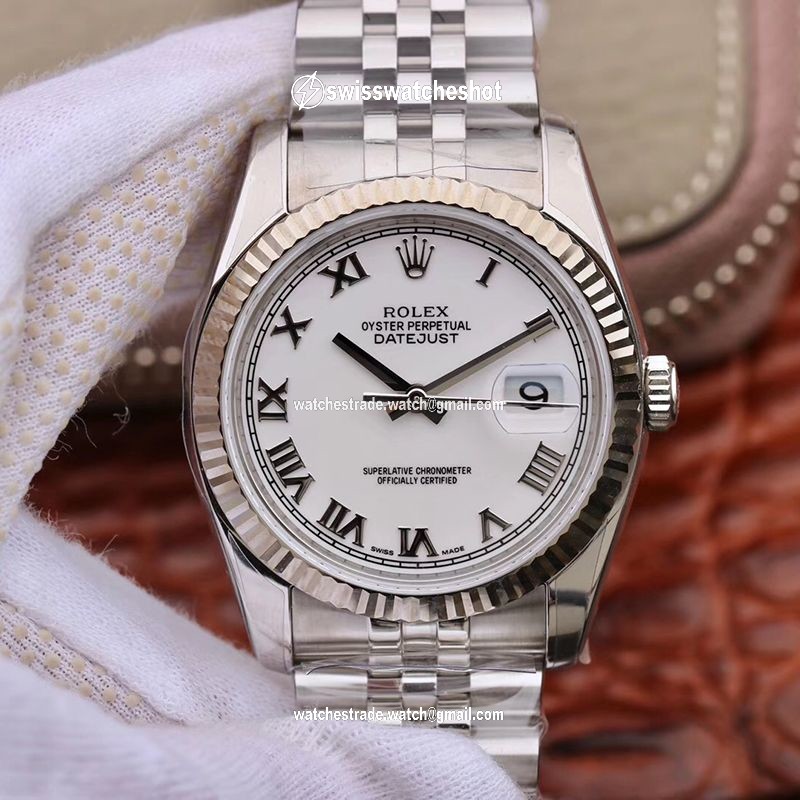 Rolex Datejust 116234 36mm AR Factory White Dial With Roman Time Scale Rolex Datejust 116234 36mm AR Factory White Dial With Roman Time Scale