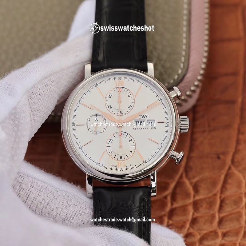 IWC Portofino Chronograph Multi-function IW391022 ZF Factory White Dial With Rose Gold Markers IWC Portofino Chronograph Multi-function IW391022 ZF Factory White Dial With Rose Gold Markers