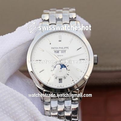Patek Philippe Complications Annual Calendar 5396G KM Factory Steel Strap White Dial Patek Philippe Complications Annual Calendar 5396G KM Factory Steel Strap White Dial