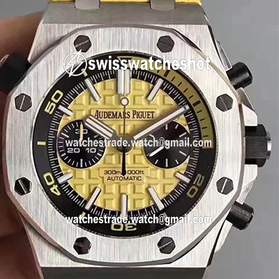 Audemars Piguet Royal Oak Offshore Diver Chronograph 26703ST.OO.A051CA.01 JF Factory Yellow Dial Audemars Piguet Royal Oak Offshore Diver Chronograph 26703ST.OO.A051CA.01 JF Factory Yellow Dial