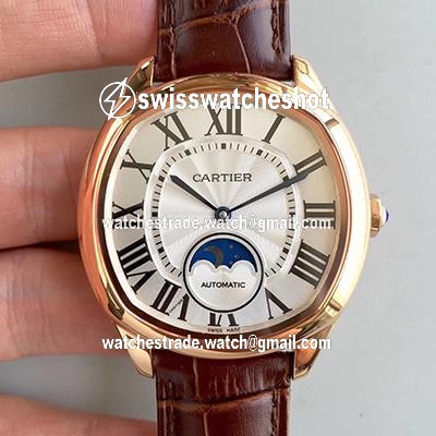 Drive De Cartier Moonphase WGNM0008 Rose Gold Silver Dial Drive De Cartier Moonphase WGNM0008 Rose Gold Silver Dial