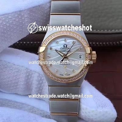 Omega Constellation Double Eagle Lady White Mother-Of-Pearl Dial 27MM 3S Factory Omega Constellation Double Eagle Lady White Mother-Of-Pearl Dial 27MM 3S Factory