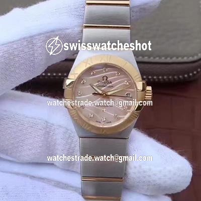 Omega Constellation Double Eagle Lady Yellow Mother-Of-Pearl Dial 27MM 3S Factory Omega Constellation Double Eagle Lady Yellow Mother-Of-Pearl Dial 27MM 3S Factory