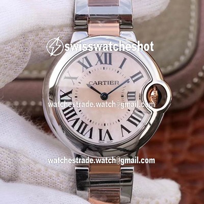 Ballon Bleu De Cartier W69201 Ladies 33MM V6 Factory Pink Dial Ballon Bleu De Cartier W69201 Ladies 33MM V6 Factory Pink Dial