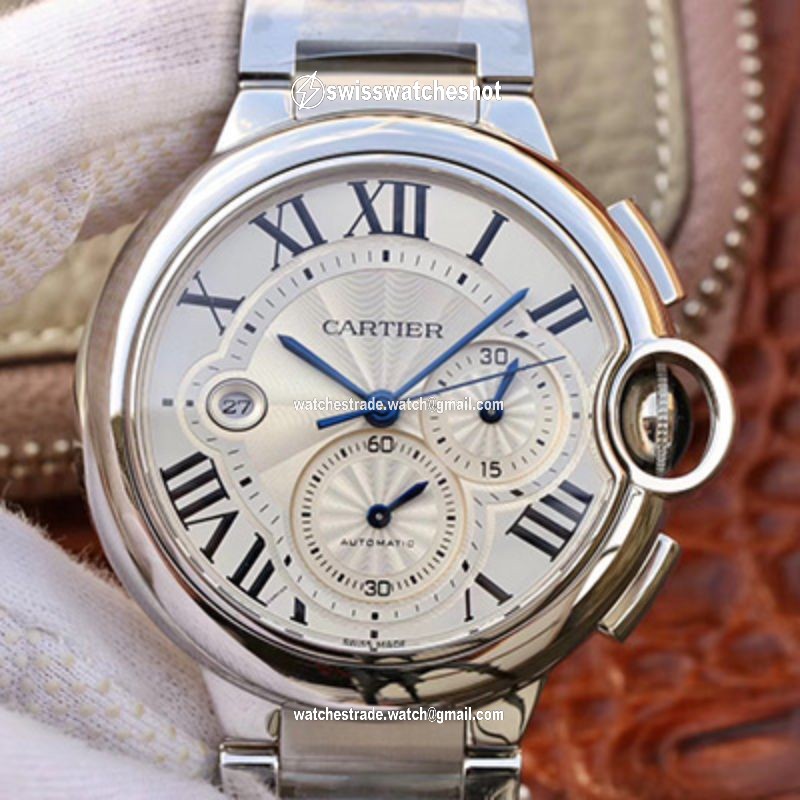 Cartier Ballon Bleu Chronograph W6920076 ZF Factory Silver Dial Cartier Ballon Bleu Chronograph W6920076 ZF Factory Silver Dial