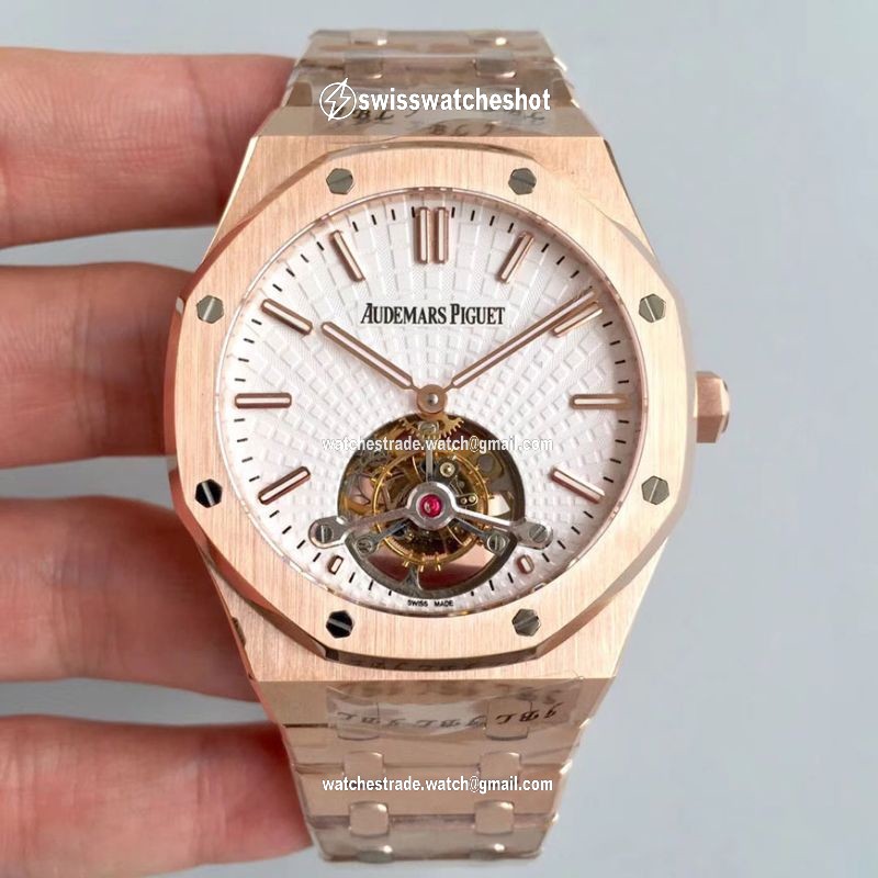 Audemars Piguet Royal Oak Rose Gold Tourbillon Extra Thin 26522 R8 Factory White Dial Audemars Piguet Royal Oak Rose Gold Tourbillon Extra Thin 26522 R8 Factory White Dial