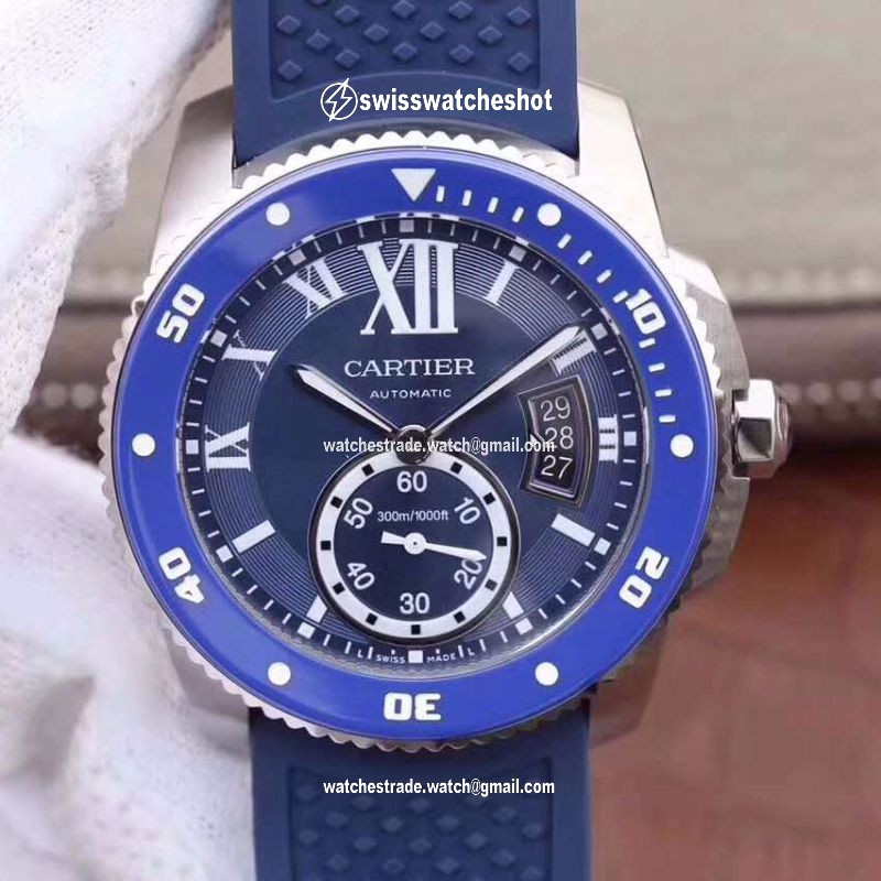 Calibre De Cartier Diver WSCA0010 42MM JF Factory Blue Dial Calibre De Cartier Diver WSCA0010 42MM JF Factory Blue Dial
