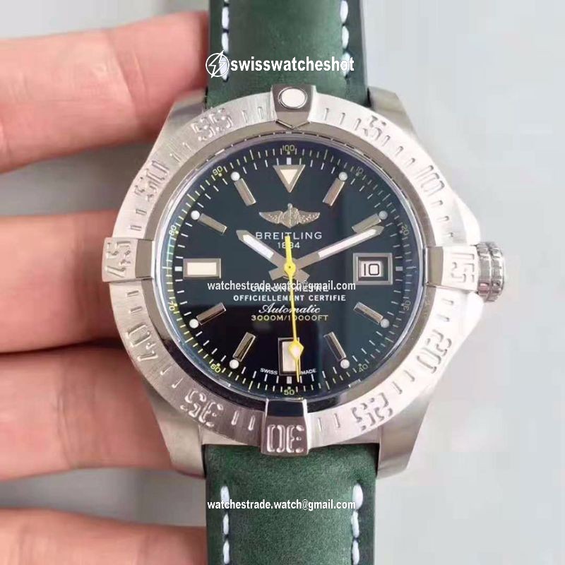 Breitling Avenger II Seawolf A1733110/BC30/435X/A20BASA.1 Green Leather Strap GF Factory Black Dial Breitling Avenger II Seawolf A1733110/BC30/435X/A20BASA.1 Green Leather Strap GF Factory Black Dial