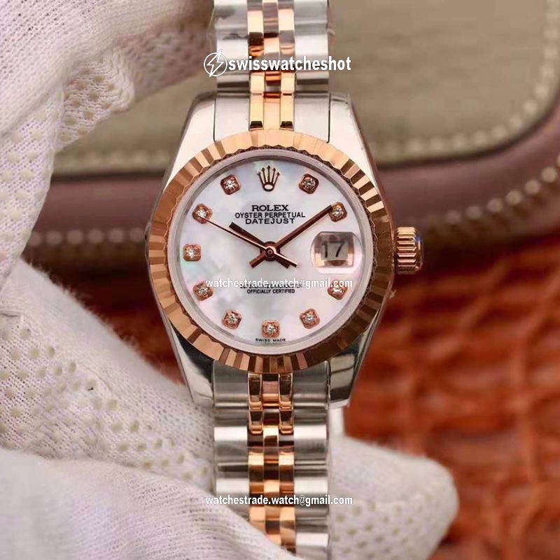 Rolex Lady Datejust Rose Gold 28MM White Enamel Dial Rolex Lady Datejust Rose Gold 28MM White Enamel Dial