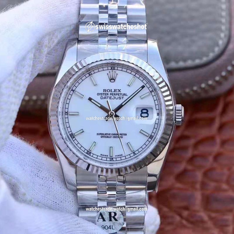 Rolex Datejust 116234 36mm AR Factory White Enamel Dial Rolex Datejust 116234 36mm AR Factory White Enamel Dial