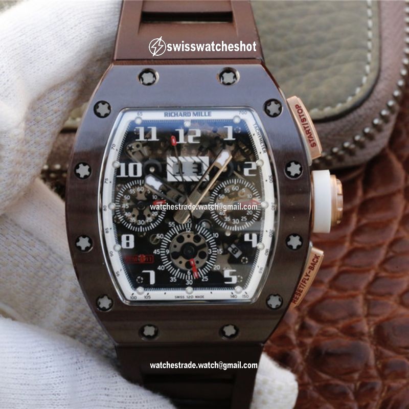 Richard Mille Chronograph RM011 KV Factory Brown Crystal Dial Richard Mille Chronograph RM011 KV Factory Brown Crystal Dial