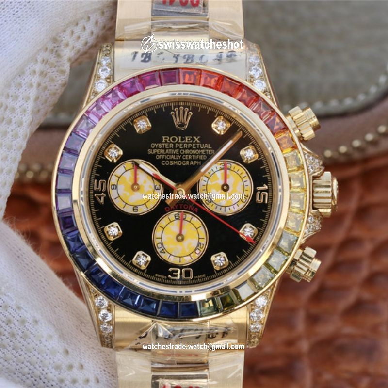 Rolex Daytona Rainbow Cosmograph 116598RBOW BL Factory 7750 movement Rolex Daytona Rainbow Cosmograph 116598RBOW BL Factory 7750 movement