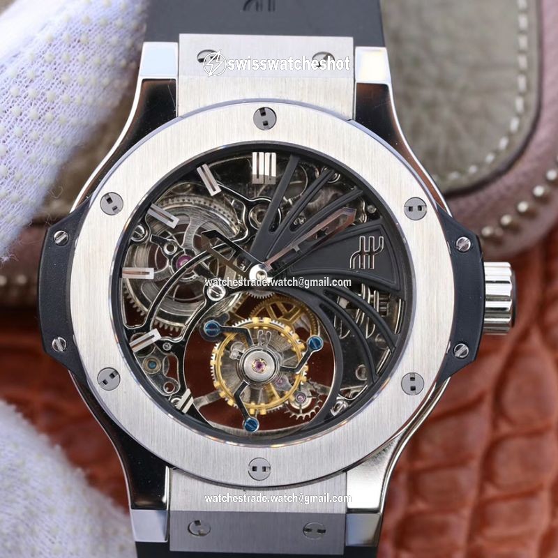 Hublot Big Bang Hollow Tourbillon Stainless Steel Case Skeleton Dial Hublot Big Bang Hollow Tourbillon Stainless Steel Case Skeleton Dial