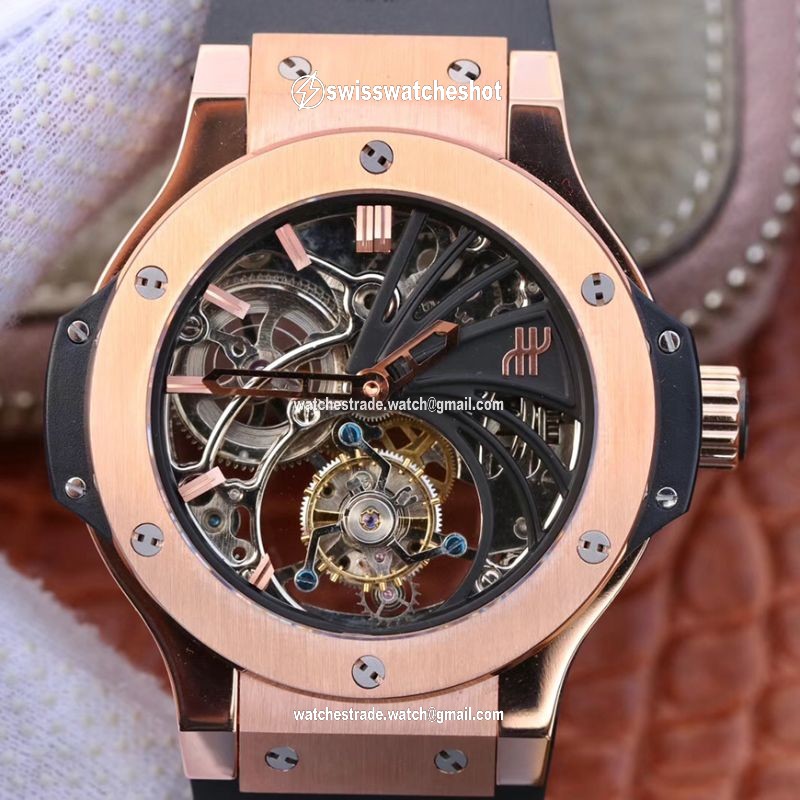 Hublot Big Bang Hollow Tourbillon 18K Rose Gold Skeleton Dial Hublot Big Bang Hollow Tourbillon 18K Rose Gold Skeleton Dial