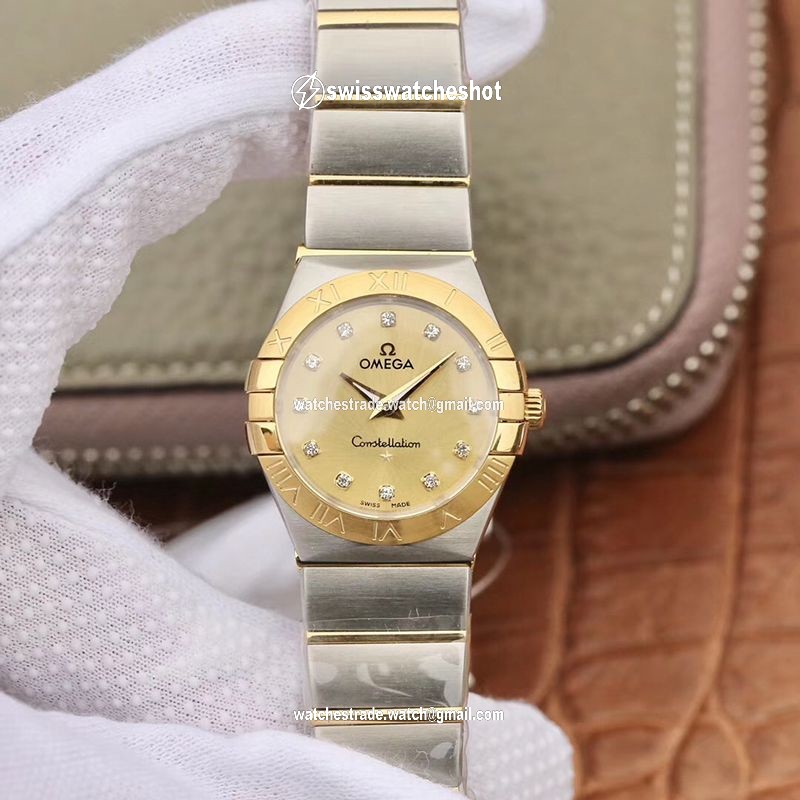 Omega Constellation Ladies 27mm TW Factory Gold Dial Omega Constellation Ladies 27mm TW Factory Gold Dial