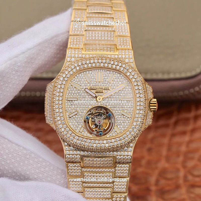 Patek Philippe Nautilus Jumbo 5711 Tourbillon R8 Factory 18K Yellow Gold Diamond Dial Patek Philippe Nautilus Jumbo 5711 Tourbillon R8 Factory 18K Yellow Gold Diamond Dial