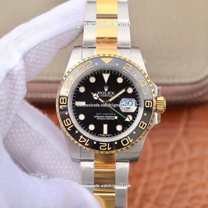 Rolex GMT Master II 116713LN EW Factory Yellow Gold Bezel Rolex GMT Master II 116713LN EW Factory Yellow Gold Bezel